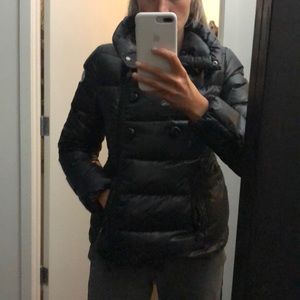 Moncler Women's Black Daim Lacquer Short Down Coat